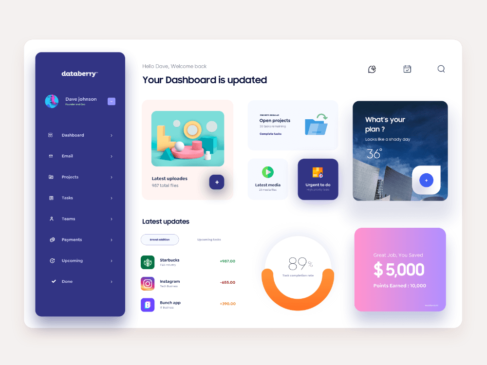 SaaS analytics dashboard